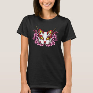 Kitsune Katana Neun Schwanz Kirschblüten Blumen Ma T-Shirt