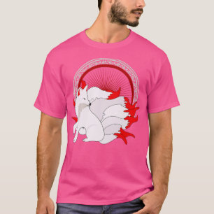 Kitsune Kawaii Fox mit vielen Schwänzen japanische T-Shirt