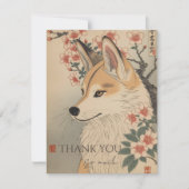 Kitsune & Kirschblüte Dankeskarte (Vorderseite)