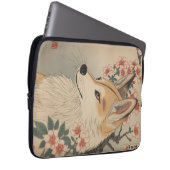 Kitsune & Kirschblüte Laptopschutzhülle (Vorne Rechts)