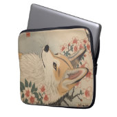Kitsune & Kirschblüte Laptopschutzhülle (Vorderseite Links)