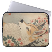 Kitsune & Kirschblüte Laptopschutzhülle (Vorderseite)