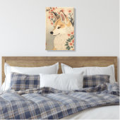 Kitsune & Kirschblüte Leinwanddruck (Insitu (Schlafzimmer))