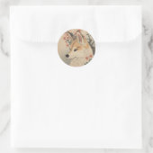 Kitsune & Kirschblüte Runder Aufkleber (Tasche)