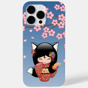 Kitsune Kokeshi Doll - Black Fox Geisha Girl Case-Mate iPhone 14 Pro Max Hülle