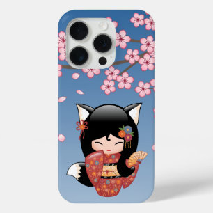 Kitsune Kokeshi Doll - Black Fox Geisha Girl Case-Mate iPhone Hülle