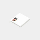 Kitsune Kokeshi Doll - Black Fox Geisha Girl Post-it Klebezettel (angewinkelt)
