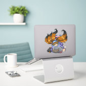Kitsune Life Aufkleber (Laptop auf Schreibtisch)
