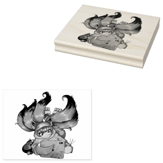 Kitsune Life Gummistempel (Stempel)