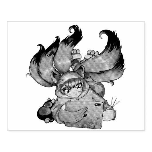 Kitsune Life Gummistempel (Prägung)