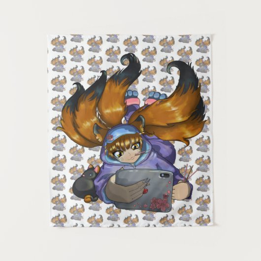 Kitsune Life Wandteppich (Vorderseite)