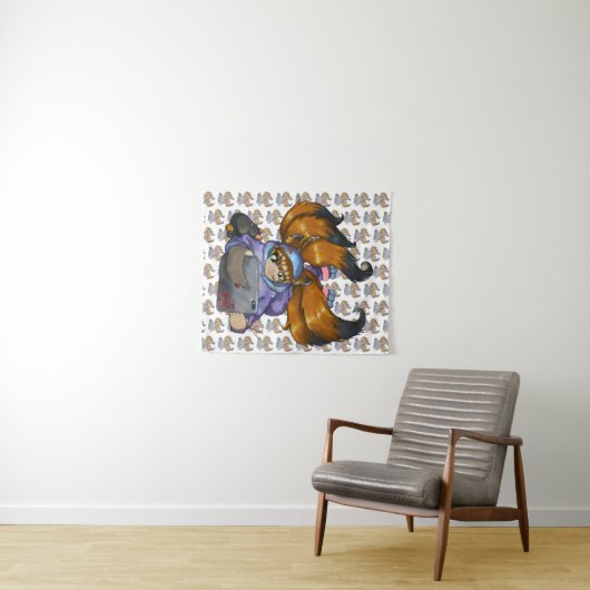 Kitsune Life Wandteppich (Beispiel (Horizontal))