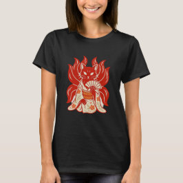 Kitsune Majesty: Nine Tails in Kimono T-Shirt