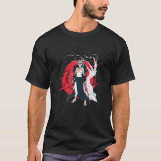 Kitsune Mask Japanisches Schwert Katana Fox Samura T-Shirt