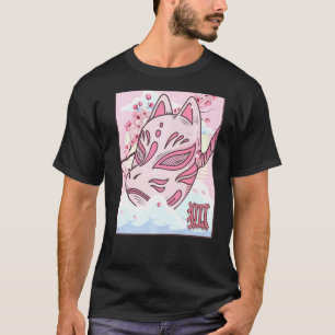 Kitsune Maske Japanisch ästhetische Fox Maske Cher T-Shirt