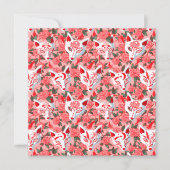 Kitsune Masken und blühende Kamelie auf rosa Karte (Vorderseite)