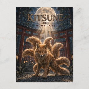 Kitsune Mond Torii Dark Cinema Postkarte