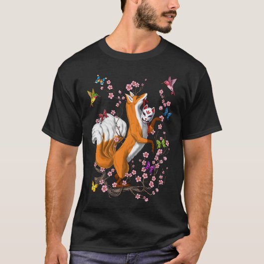 Kitsune Neunschwänziger Fuchs T-Shirt (Vorderseite)