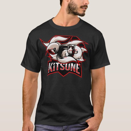 Kitsune Nine Tailing Fox Esport-Logo T-Shirt (Vorderseite)
