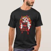 Kitsune Ninja Nine Tailing Fox Japanischer Samurai T-Shirt (Vorderseite)