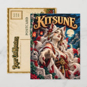 Kitsune, Paper Cut Monster Postkarte (Vorne/Hinten)