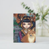 "Kitsune" Postkarte (Stehend Vorderseite)