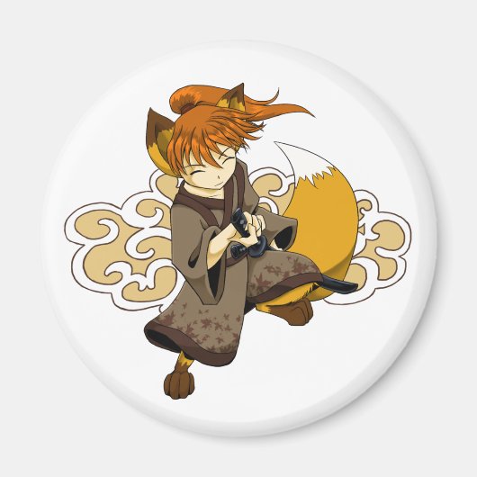 Kitsune Samurai Magnet (Vorne)