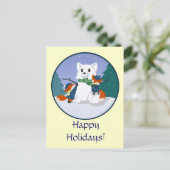 Kitsune Schnee-Tagespostkarte Feiertagspostkarte (Stehend Vorderseite)