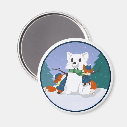 Kitsune-Schneeschuhmagnete Magnet (Vorderseite/Rückseite)