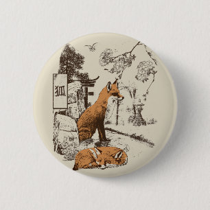 Kitsune - Traditionelles japanisches Streetwear-De Button
