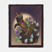 Kitsune und Akelei-Blumen Fleece-Decke Fleecedecke (Vorderseite)
