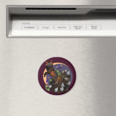 Kitsune und Columbine-Blume Magnet (In Situ (Geschirrspüler))
