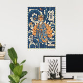 Kitsune-Wandkunst japanisches Fuchs-Design - Fette Poster (Heimbüro)