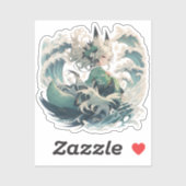 Kitsune Yokai Girl Sticker - Japanische Mythische (Blatt)