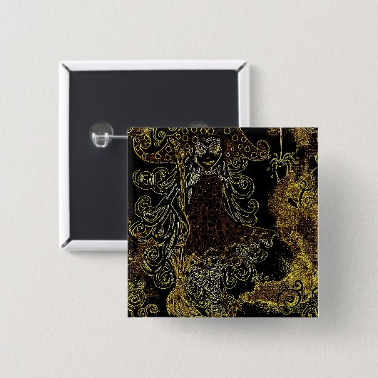 Kitsy die Hexe Button (Vorne & Hinten)