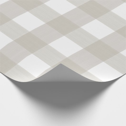 Kitt-beige Büffel kariert Geschenkpapier (Ecke)