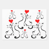 Kitt-Liebe-Wrapping-Papier Flachblech-Set von 3 Geschenkpapier Set (Vorderseite 3)