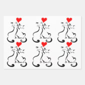 Kitt-Liebe-Wrapping-Papier Flachblech-Set von 3 Geschenkpapier Set (Vorderseite)