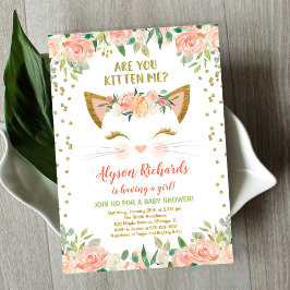 Kitta Kätzchen pfirsichcreme Girl Dusche Einladung