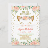 Kitta Kätzchen pfirsichcreme Girl Dusche Einladung (Vorderseite)