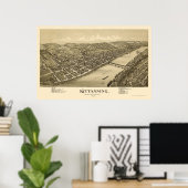Kittanning, PA Panoramic Map - 1896 Poster (Heimbüro)