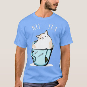 KitTea Funny Cat Lover Geschenk Niedliche Schwarze T-Shirt