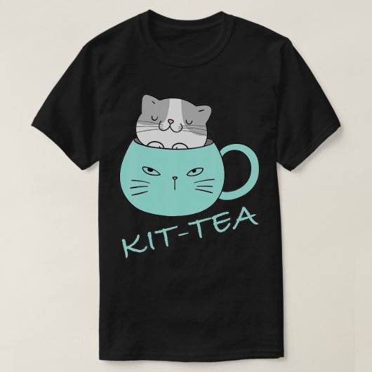 KitTea Katze Lover Niedliche und lustige Katze T-Shirt (Design vorne)