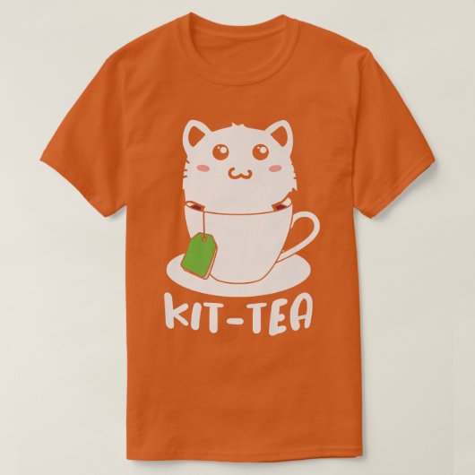 Kittea T Niedlich Cat im Teacup T-Shirt Funny Nove (Design vorne)