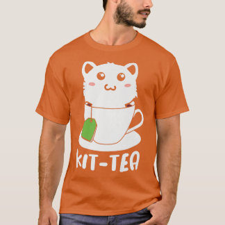 Kittea T Niedlich Cat im Teacup T-Shirt Funny Nove