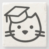 Kitten Academy Schlicht Logo Stone Untersetzer (Vorderseite)