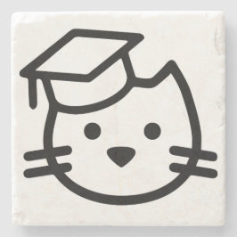 Kitten Academy Schlicht Logo Stone Untersetzer