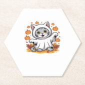Kitten als Geist zu Halloween Classic T- Untersetzer (Vorderseite)