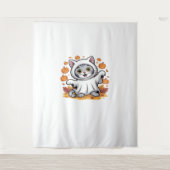 Kitten als Geist zu Halloween Classic T- Wandteppich (Vorderseite)