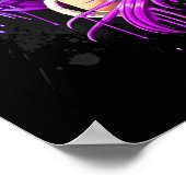 Kitten and Pigtail Manga Girl Poster (Ecke)